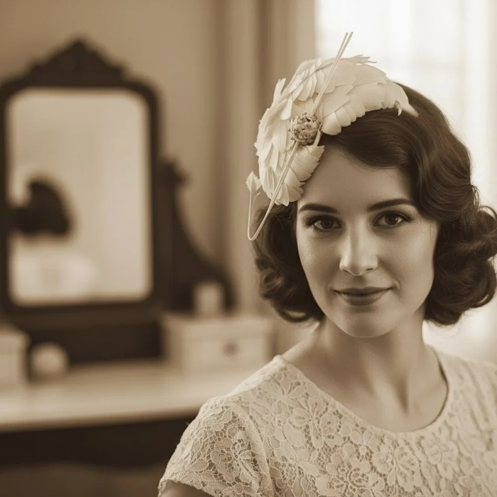 Mary Bettina 1940s Worcester Feather Hat